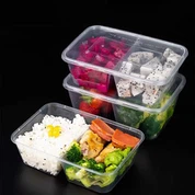 Hộp đựng thức ăn hình chữ nhật Ngăn đựng thức ăn mang đi cấp 2